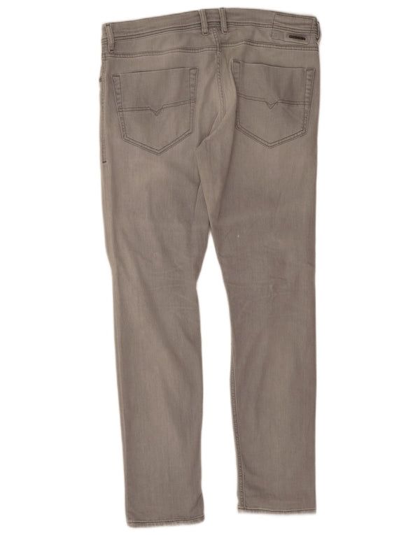 Diesel Mens Tepphar Distressed Carrot Slim Jeans W36 L32 Grey Cotton