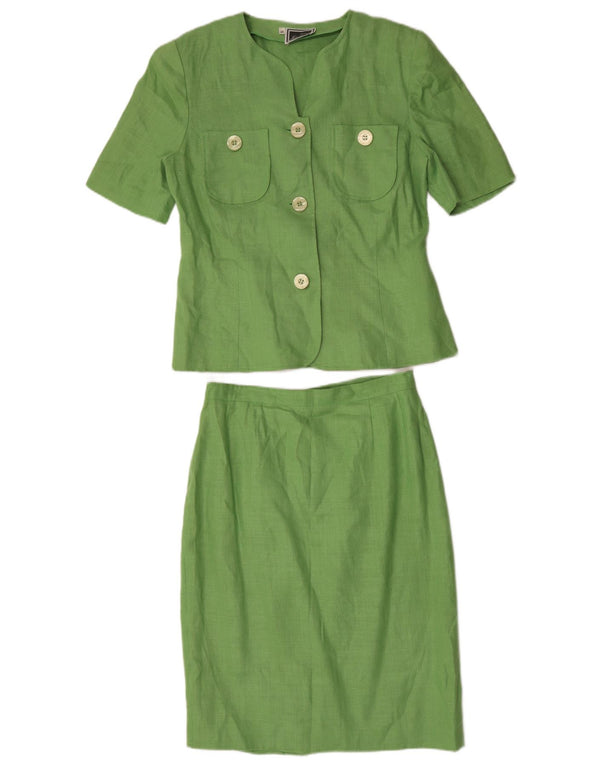 Luisa Spagnoli Womens 3 Button 2 Piece Skirt Set IT 44 Medium W30  Green