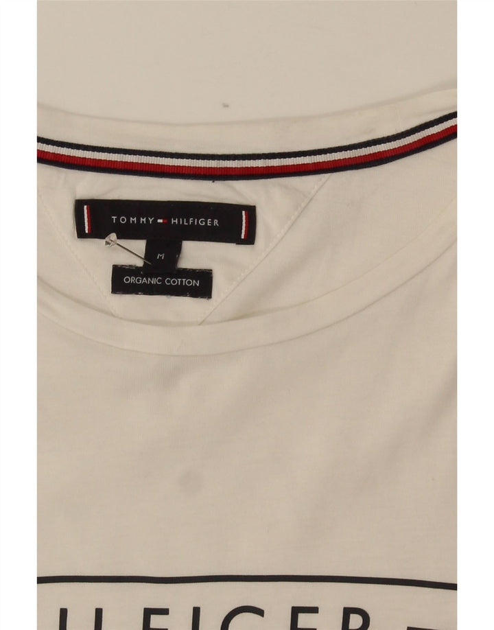 Tommy Hilfiger Mens Graphic T-Shirt Top Medium White Cotton