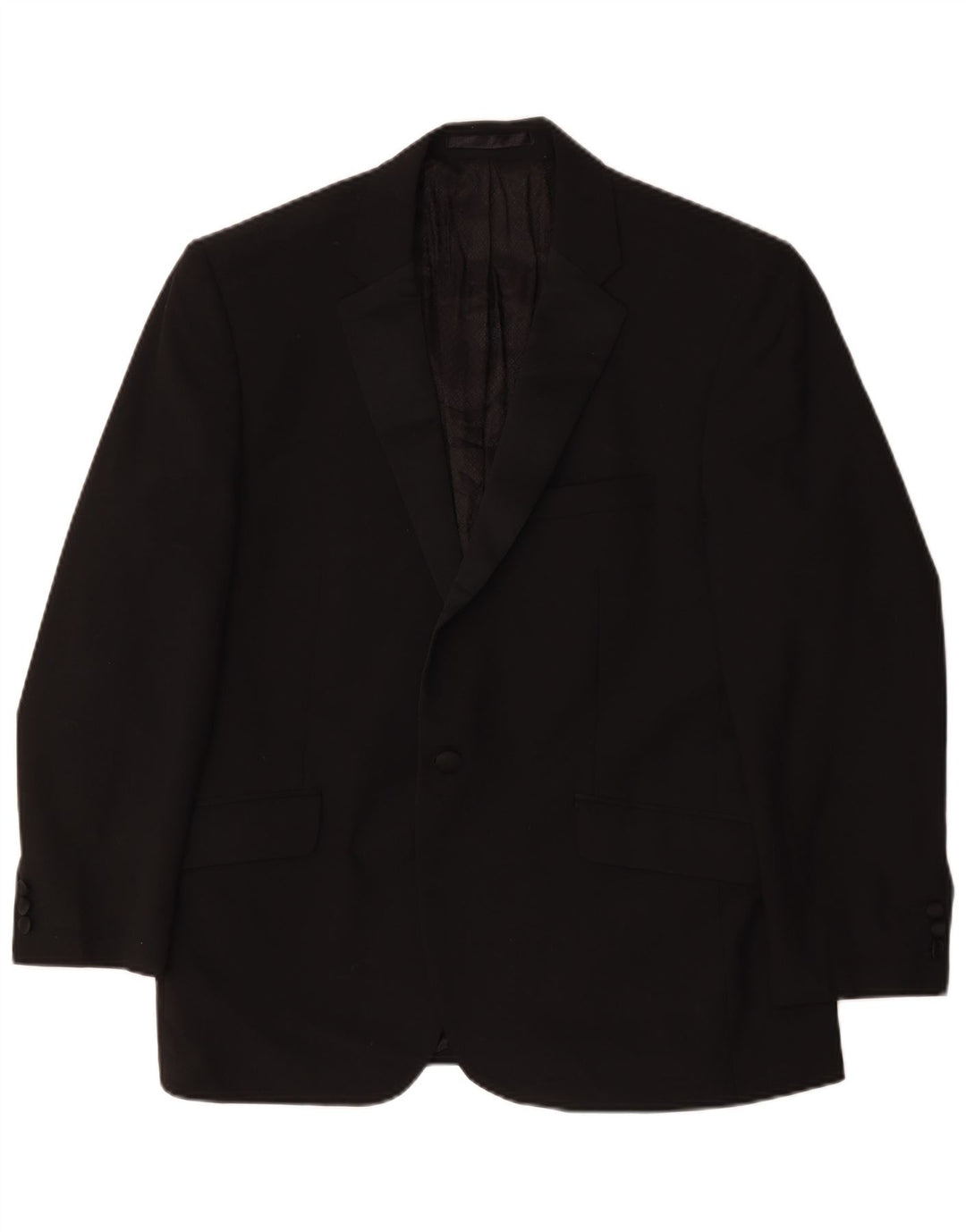 Marks & Spencer Mens Short 2 Button Blazer Jacket UK 44 2XL Black Polyester