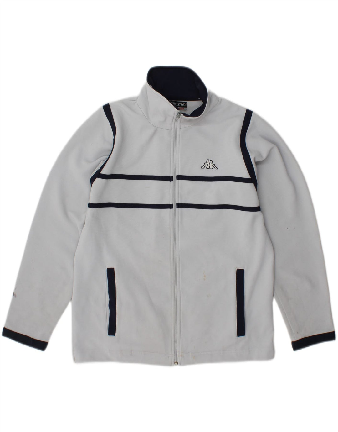 KAPPA Womens Tracksuit Top Jacket UK 14 Medium Grey Colourblock Polyester