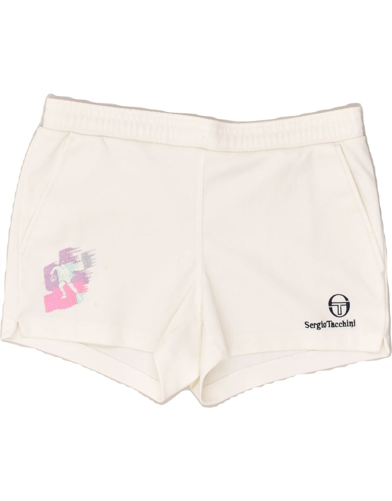 SERGIO TACCHINI Womens Sport Shorts UK 52 XL White | Vintage Sergio Tacchini | Thrift | Second-Hand Sergio Tacchini | Used Clothing | Messina Hembry 