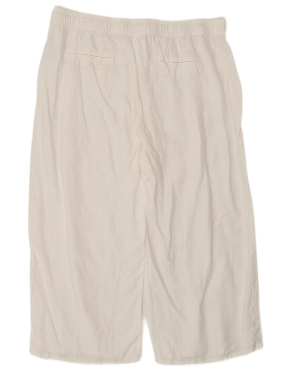 Marks & Spencer Womens Cropped Trousers UK 14 Large W30 L28 White