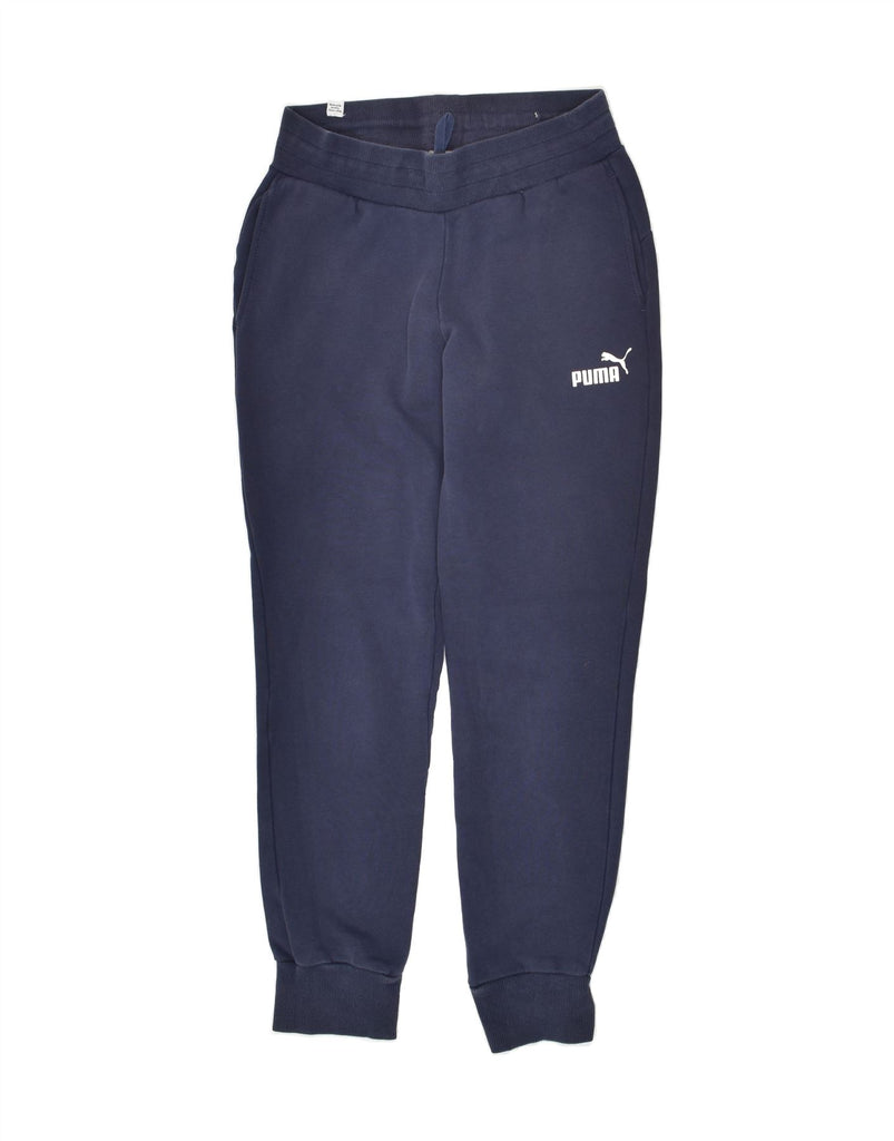 PUMA Womens Tracksuit Trousers Joggers UK 6 XS Navy Blue Cotton | Vintage Puma | Thrift | Second-Hand Puma | Used Clothing | Messina Hembry 