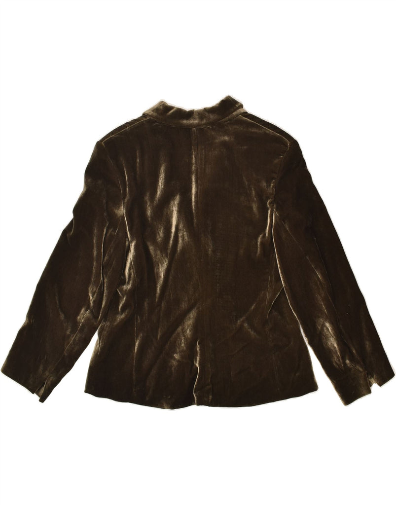 FRANKEN WALDER Womens 4 Button Blazer Jacket UK 14 Medium Khaki Viscose | Vintage Franken Walder | Thrift | Second-Hand Franken Walder | Used Clothing | Messina Hembry 