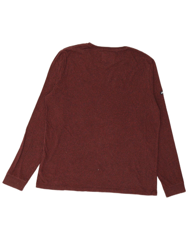 SUPERDRY Mens Top Long Sleeve 3XL Burgundy Cotton