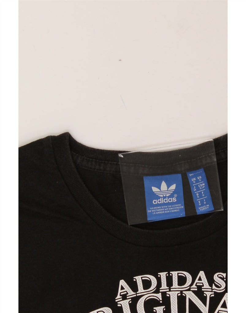 ADIDAS Mens Graphic T-Shirt Top Small Black Vintage Adidas and Second-Hand Adidas from Messina Hembry 