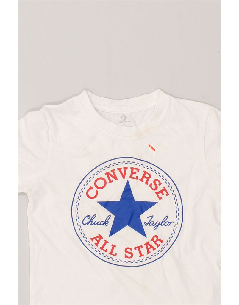 CONVERSE Boys Graphic T-Shirt Top 3-4 Years XS White Cotton | Vintage Converse | Thrift | Second-Hand Converse | Used Clothing | Messina Hembry 