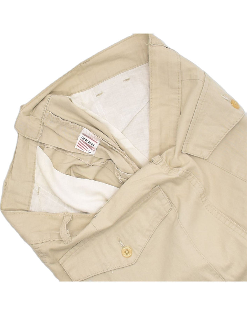 OLD DOG Womens High Waist Hot Pants IT 48 XL W30 Beige Cotton | Vintage | Thrift | Second-Hand | Used Clothing | Messina Hembry 