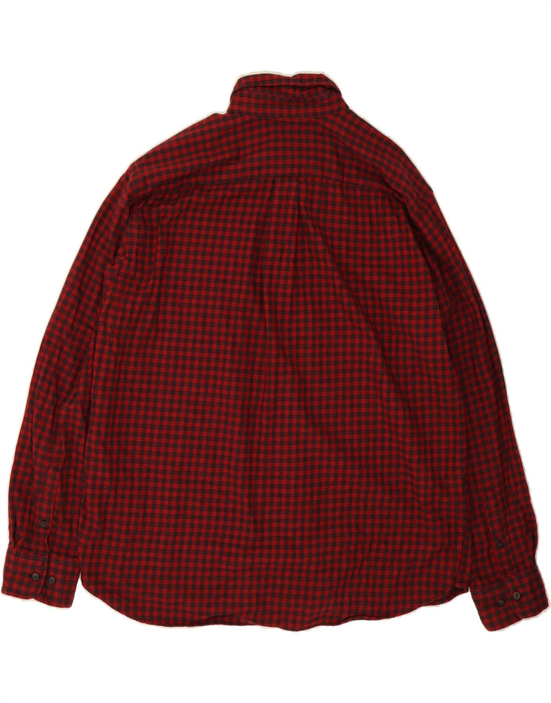 EDDIE BAUER Mens Relaxed Fit Flannel Shirt XL Red Check Cotton Vintage Eddie Bauer and Second-Hand Eddie Bauer from Messina Hembry 
