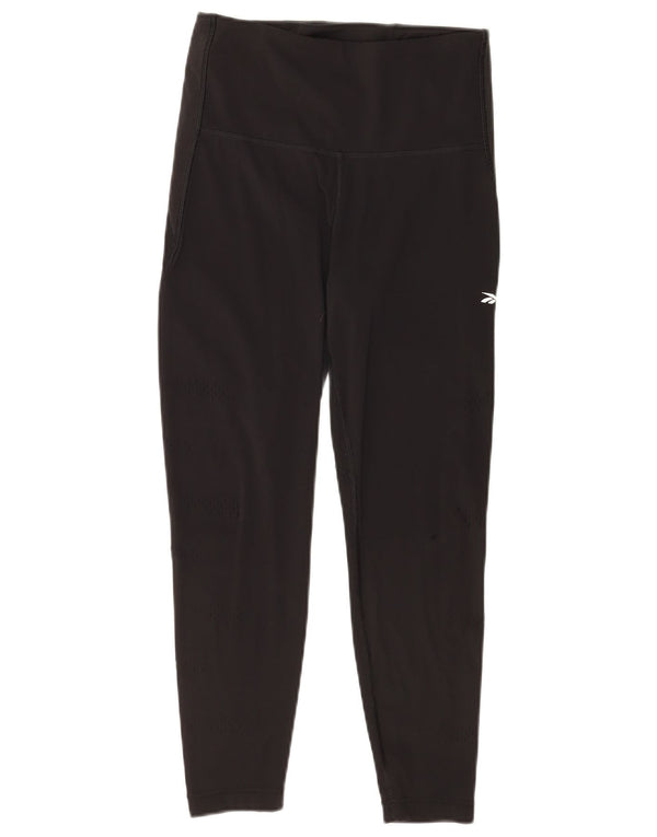 Reebok Womens High Waist Leggings Small Black Nylon