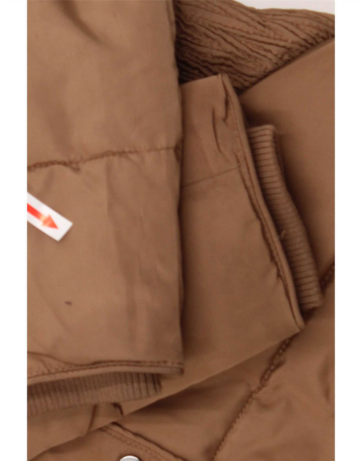 Hobbs Womens Padded Coat UK 8 Small Brown Colourblock Polyester