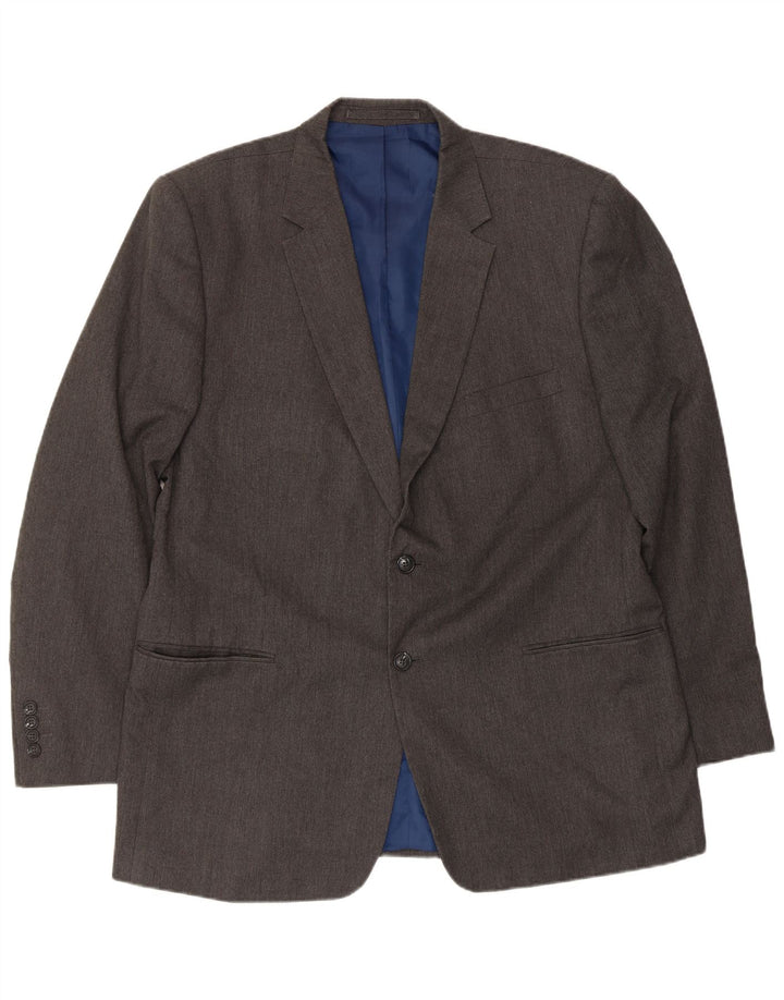 MARKS & SPENCER Mens 2 Button Regular Fit Blazer Jacket UK 46 XL Grey
