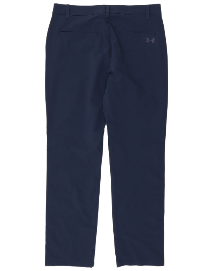 Under Armour Mens Straight Chino Trousers W34 L32 Navy Blue Polyester