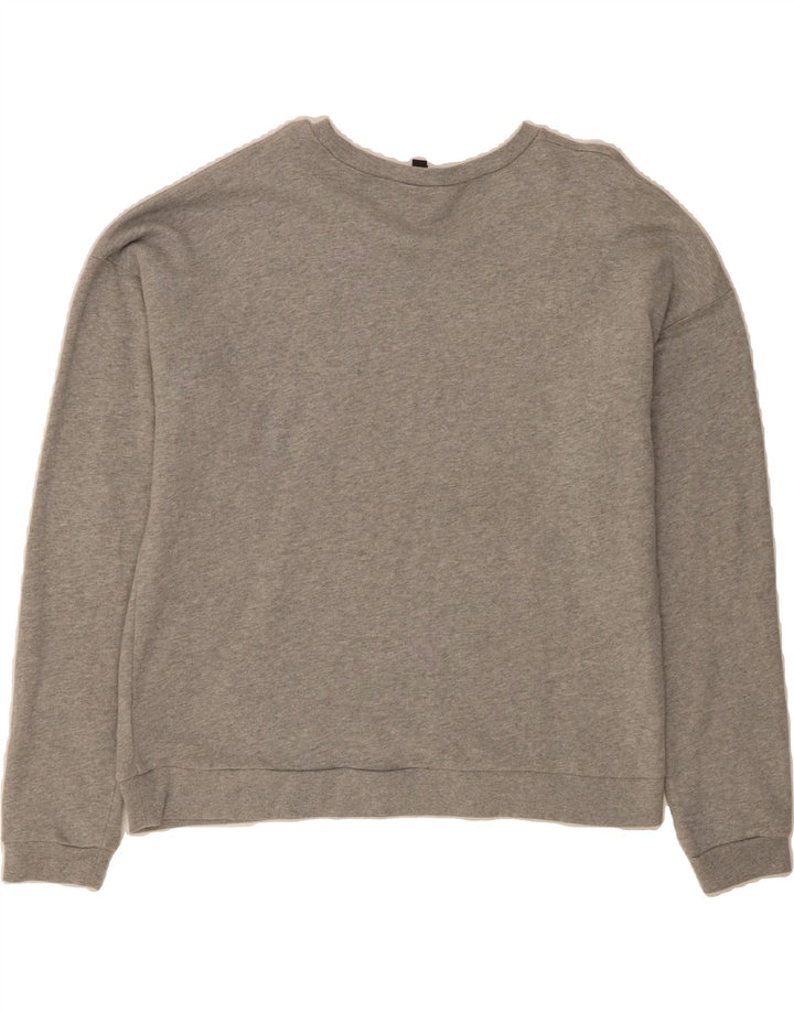 J. CREW Womens Sweatshirt Jumper UK 18 XL Grey Floral Cotton Vintage J. Crew and Second-Hand J. Crew from Messina Hembry 