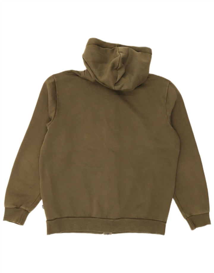 Puma Mens Graphic Zip Hoodie Sweater Medium Khaki Cotton