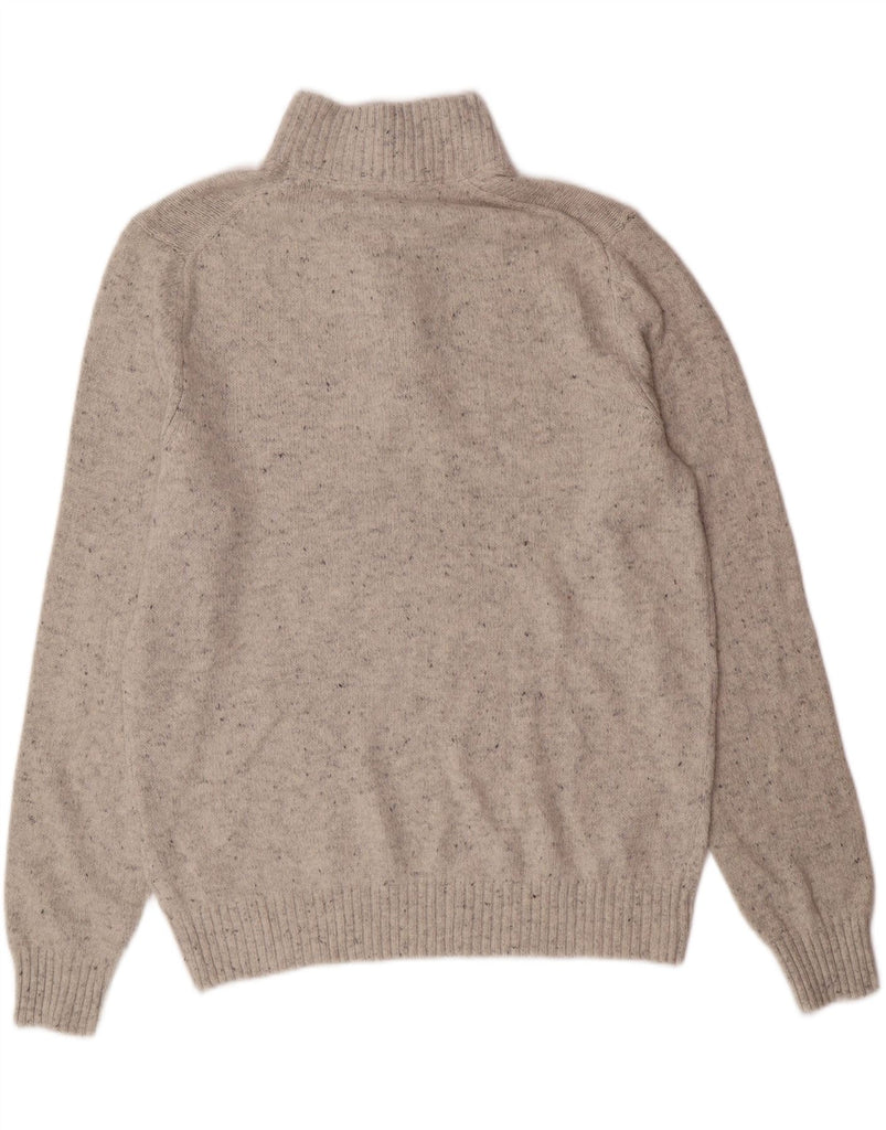 IZOD Mens Button Neck Jumper Sweater Medium Off White Flecked Acrylic Vintage Izod and Second-Hand Izod from Messina Hembry 