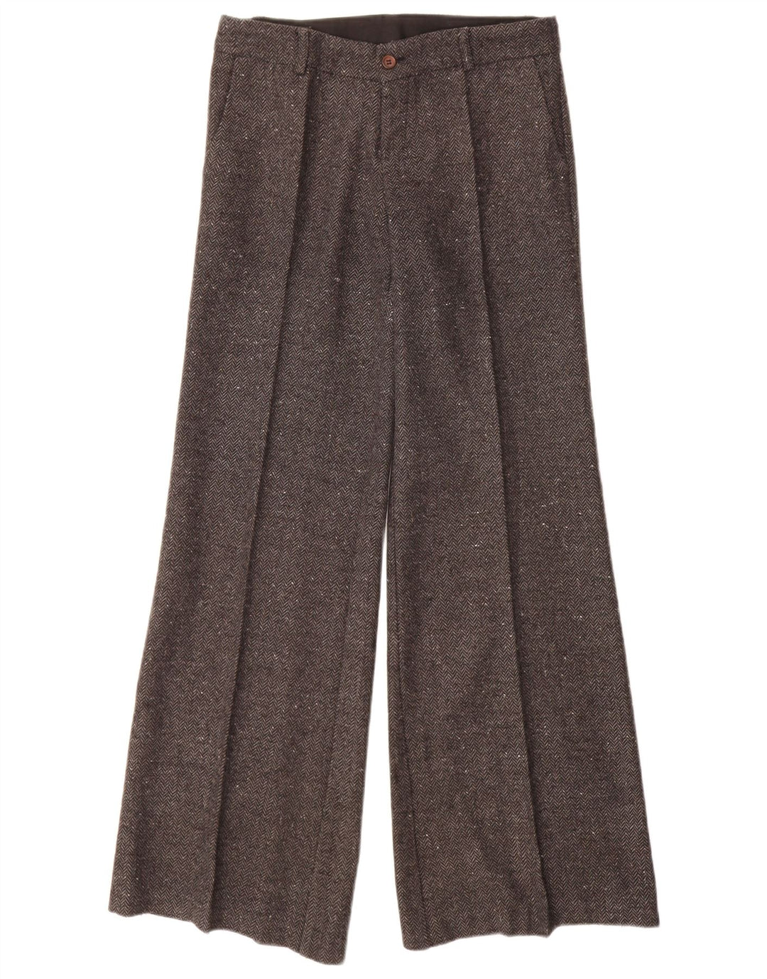 VINTAGE Womens Casual Trousers IT 40 Small W28 L32 Grey Herringbone