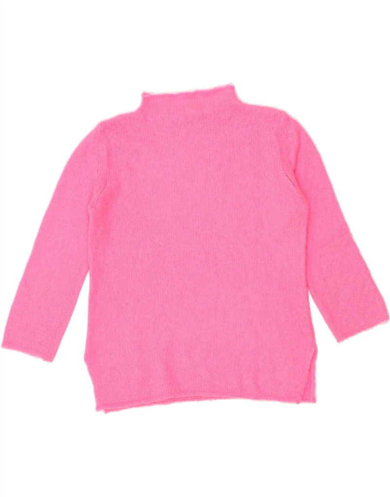 BENETTON Womens 3/4 Sleeve Turtle Neck Jumper Sweater UK 12 Medium Pink | Vintage Benetton | Thrift | Second-Hand Benetton | Used Clothing | Messina Hembry 