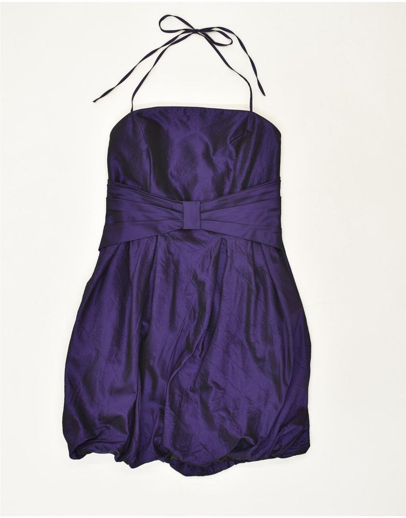 YOUR SIXTH SENSE Womens Halter Dress IT 42 Medium Purple Acetate | Vintage Your Sixth Sense | Thrift | Second-Hand Your Sixth Sense | Used Clothing | Messina Hembry 