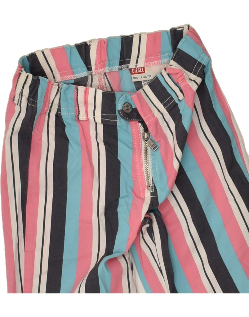 DIESEL Boys Capri Trousers 5-6 Years W22 L10 Pink Striped Nylon | Vintage Diesel | Thrift | Second-Hand Diesel | Used Clothing | Messina Hembry 