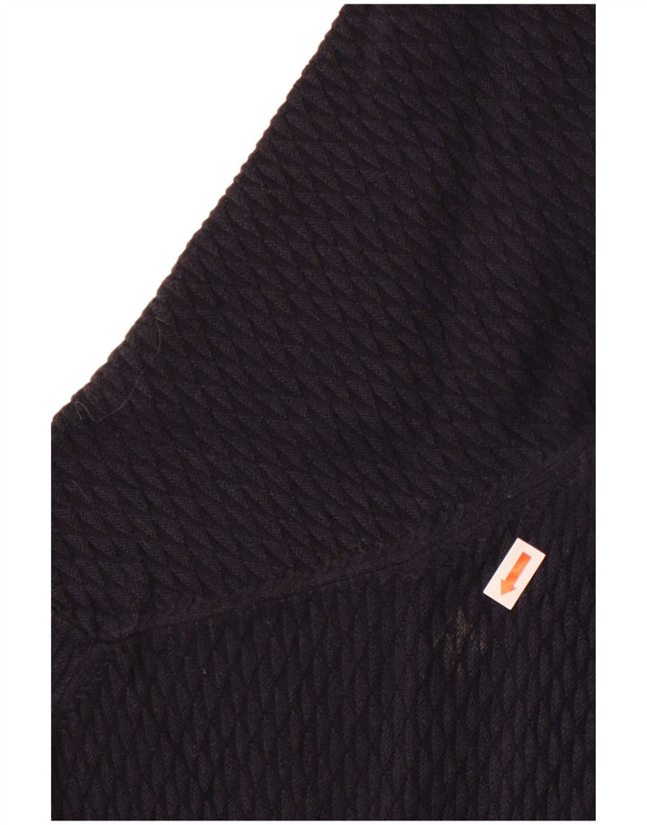 MASSIMO DUTTI Womens Boat Neck Jumper Sweater UK 10 Small Navy Blue Cotton