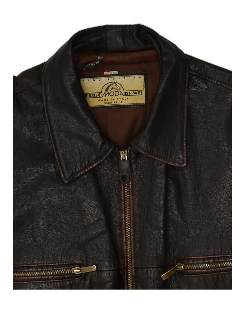 VINTAGE Mens Leather Jacket UK 42 XL Black Leather | Vintage Vintage | Thrift | Second-Hand Vintage | Used Clothing | Messina Hembry 