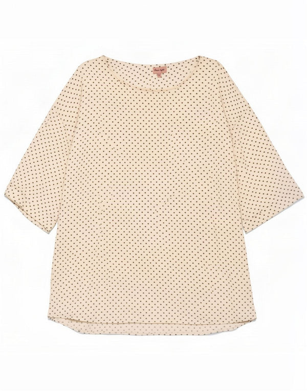 Phase Eight Womens 3/4 Sleeve Blouse Top UK 18 XL White Spotted Heart