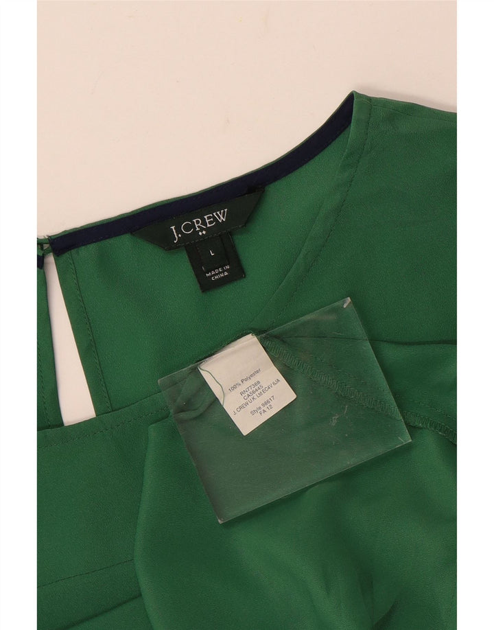 J. CREW Womens Long Sleeve Blouse Top UK 16 Large Green Polyester