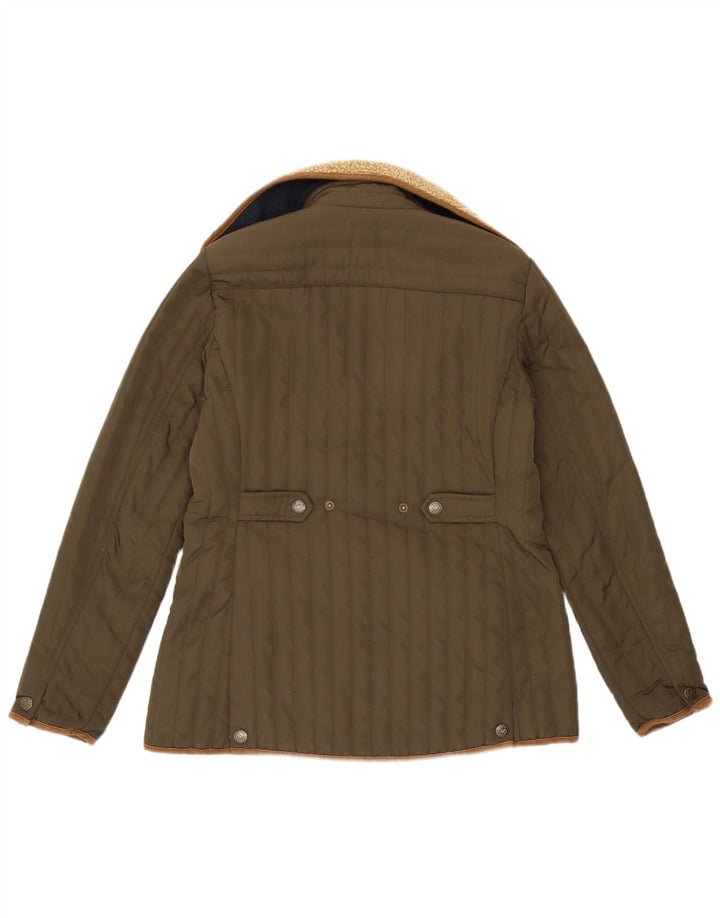 Crew Clothing Womens Padded Jacket UK 12 Medium Khaki Polyester