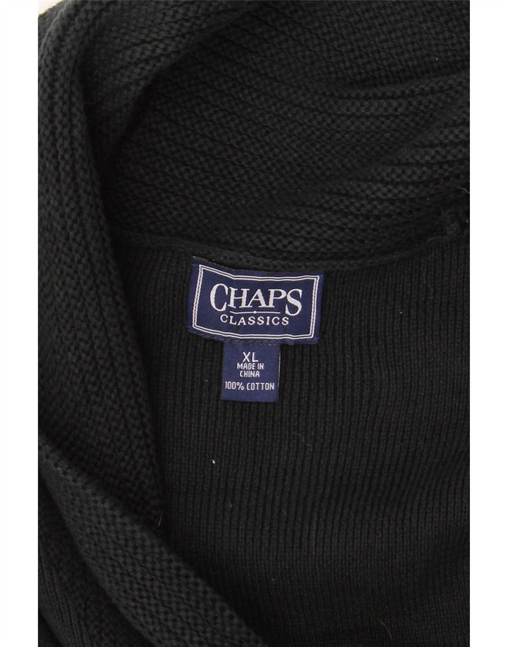 CHAPS Womens Cardigan Sweater UK 18 XL Black Cotton
