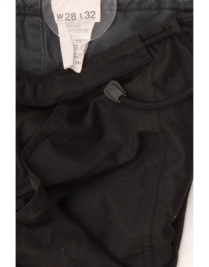 VINTAGE Womens Straight Trousers W28 L32 Black Cotton Vintage Vintage and Second-Hand Vintage from Messina Hembry 