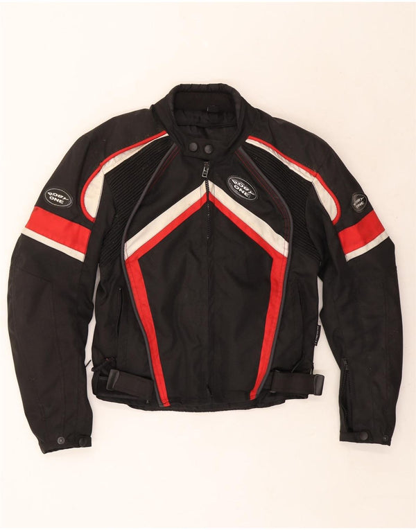 Vintage Mens Racer Jacket UK 36 Small Black Colourblock