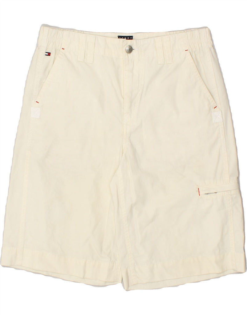 TOMMY HILFIGER Boys Bermuda Shorts 11-12 Years Medium W26 Off White Cotton | Vintage Tommy Hilfiger | Thrift | Second-Hand Tommy Hilfiger | Used Clothing | Messina Hembry 