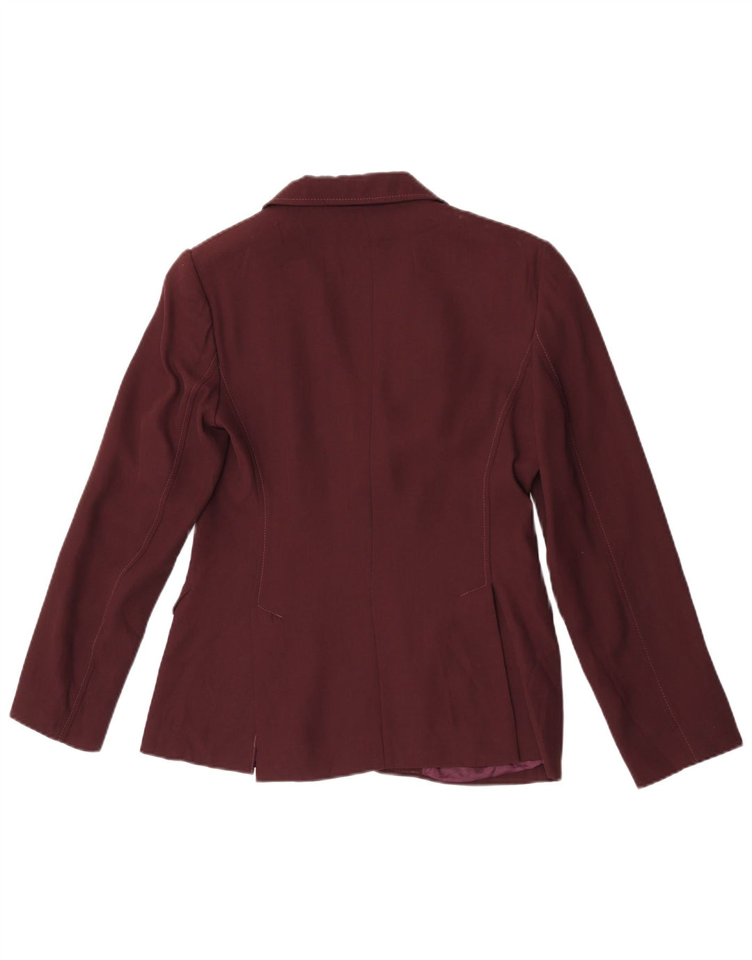 Benetton Womens 2 Button Blazer Jacket IT 42 Medium Burgundy Viscose