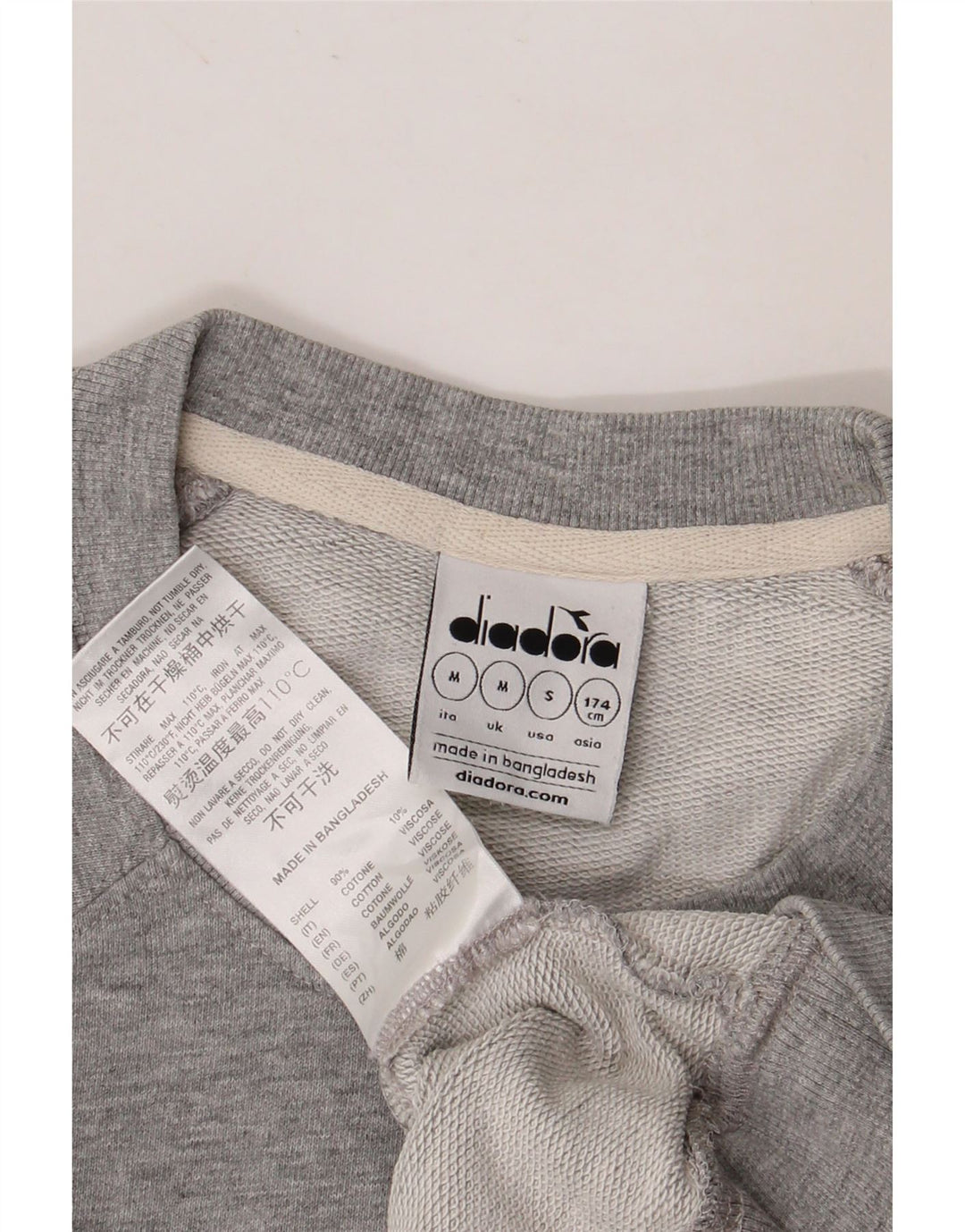 DIADORA Mens Graphic Sweatshirt Jumper Medium Grey Cotton