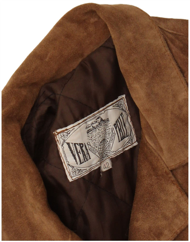 Vintage Womens Suede Jacket IT 42 Medium Brown Leather