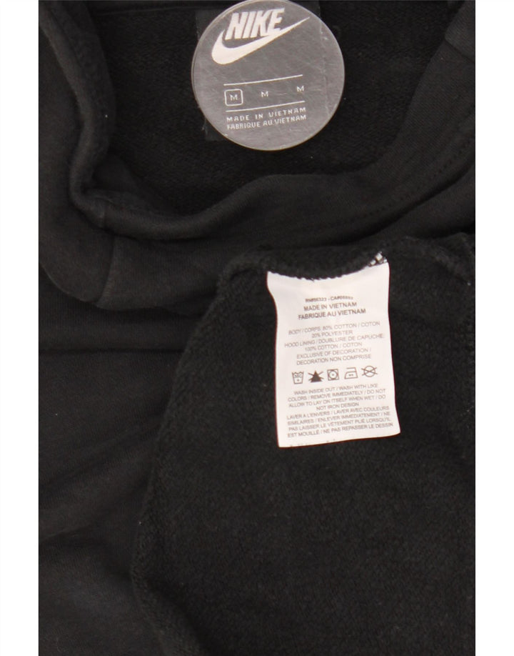 Nike Womens Oversized Hoodie Jumper UK 14 Medium Black Cotton