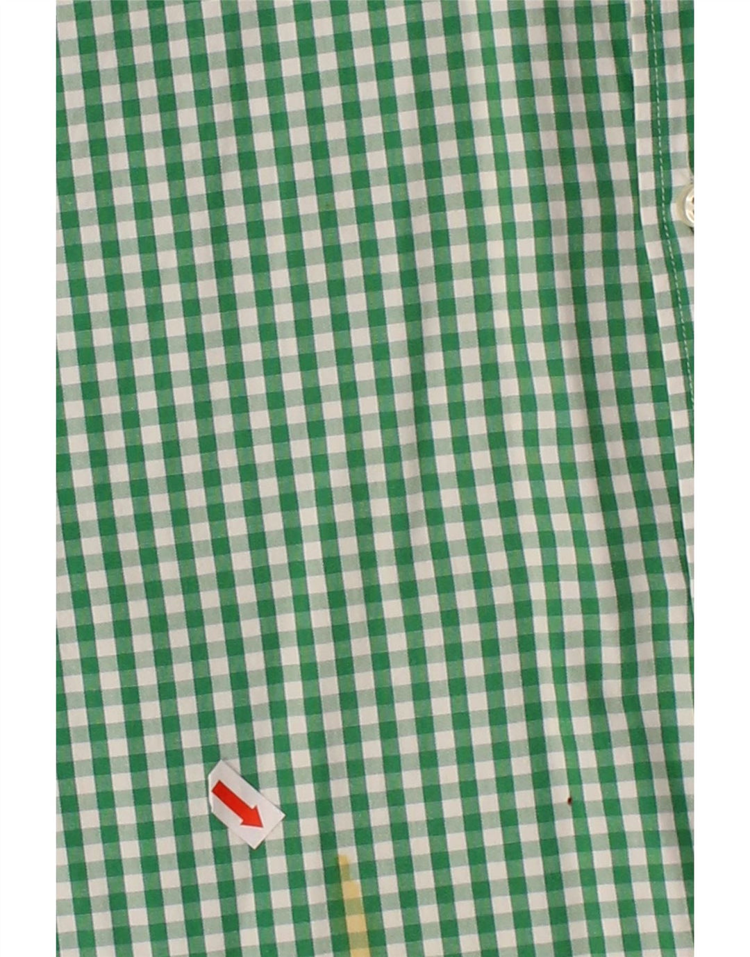 ADIDAS Mens Short Sleeve Shirt IT 42 Large Green Gingham Cotton