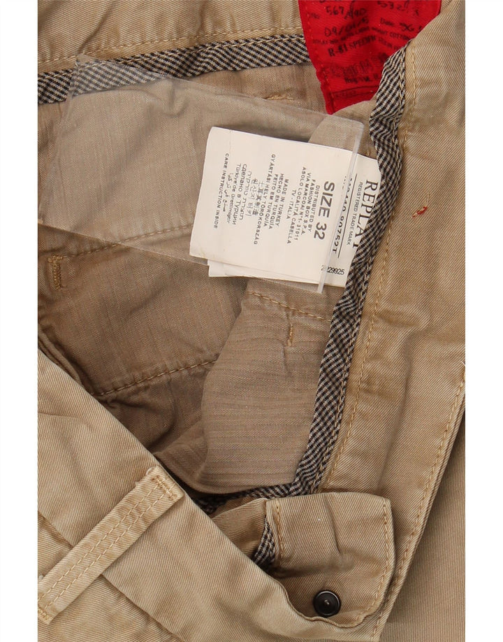 REPLAY Mens Slim Chino Trousers W32 L30 Beige Cotton Vintage Replay and Second-Hand Replay from Messina Hembry 