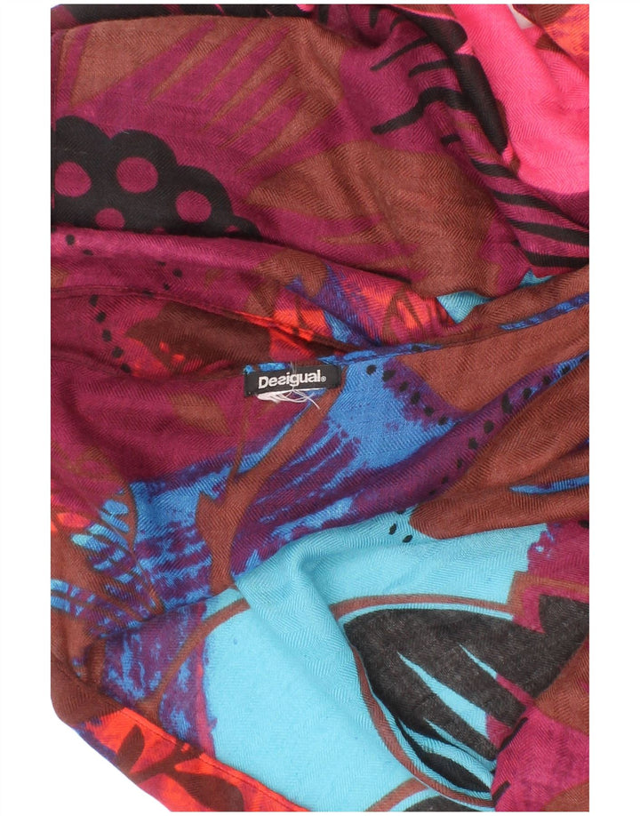 Desigual Womens Graphic Rectangle Scarf One Size Multicoloured Bohemian