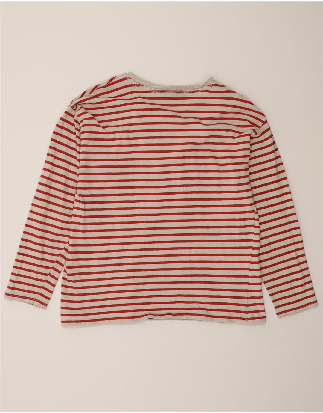 Zara Womens Top Long Sleeve UK 16 Large Red Striped Cotton