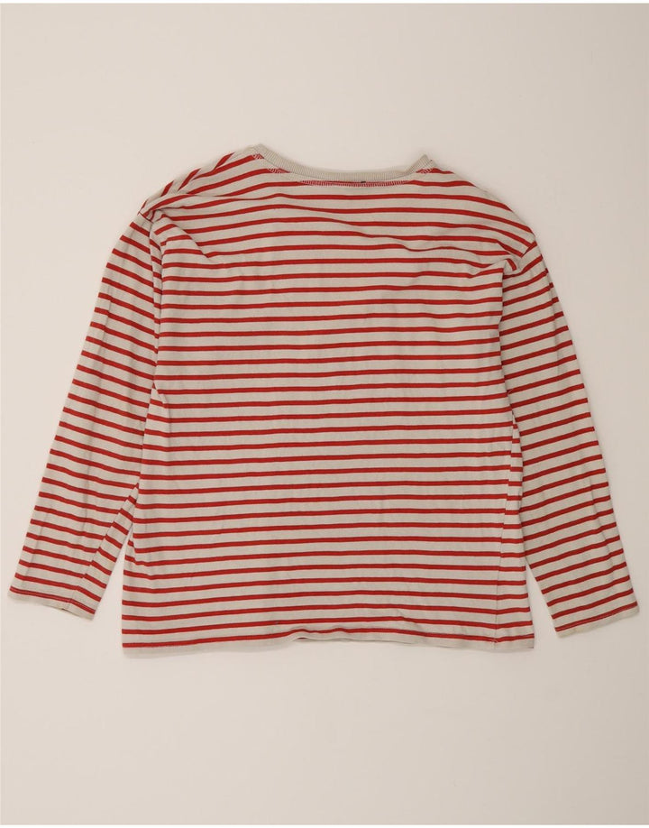 Zara Womens Top Long Sleeve UK 16 Large Red Striped Cotton