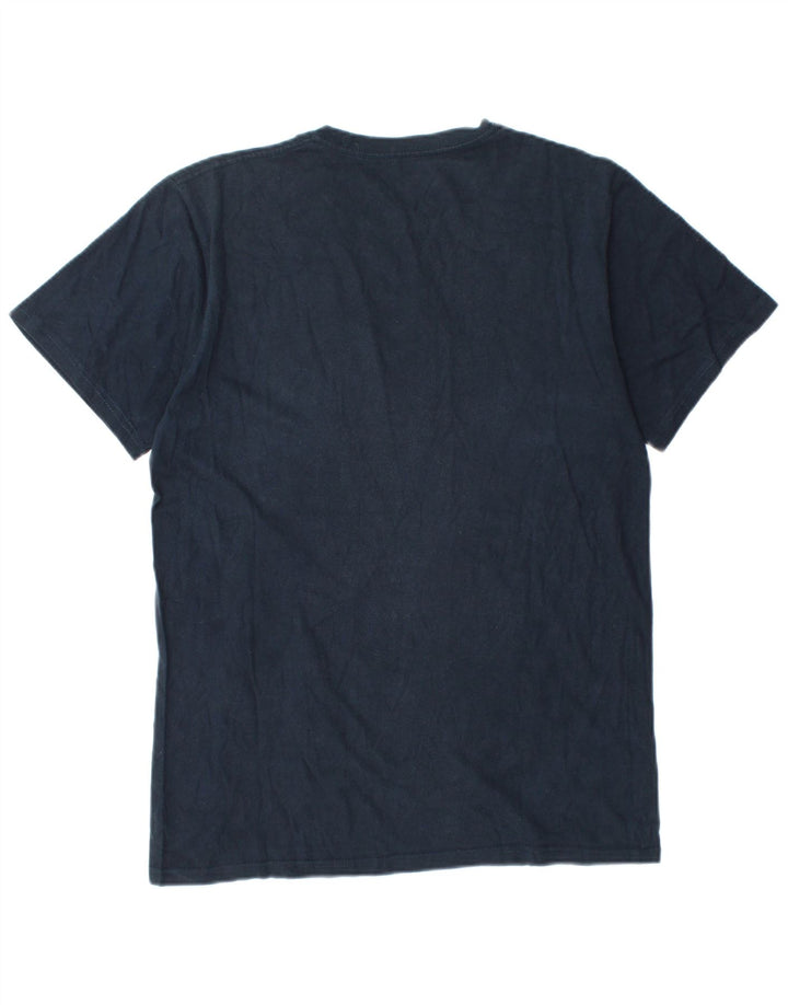 Hard Rock Mens Barcelona Graphic T-Shirt Top Medium Navy Blue Cotton