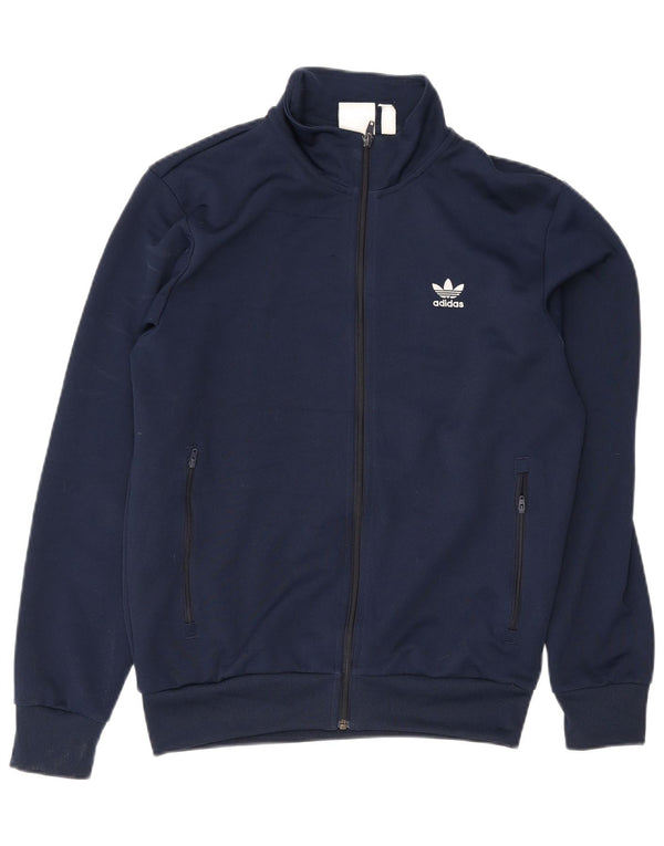 Adidas Mens Tracksuit Top Jacket Medium Navy Blue Polyester