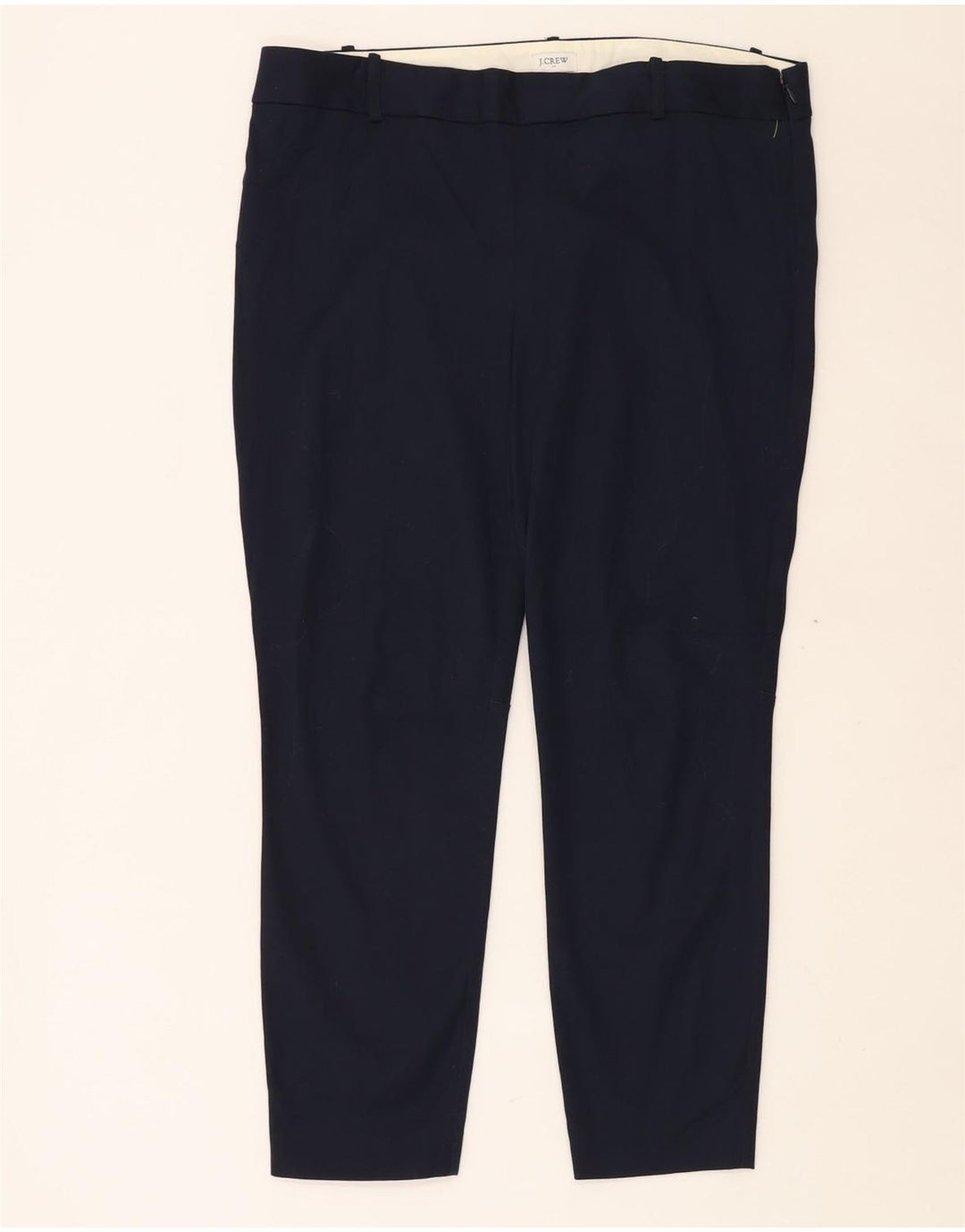J. CREW Womens Skinny Casual Trousers US 14 XL W36 L28 Navy Blue Cotton