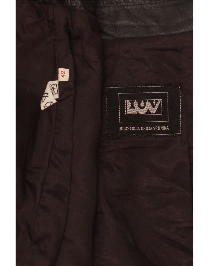 Vintage Womens Leather Skirt IT 42 Medium W27  Black