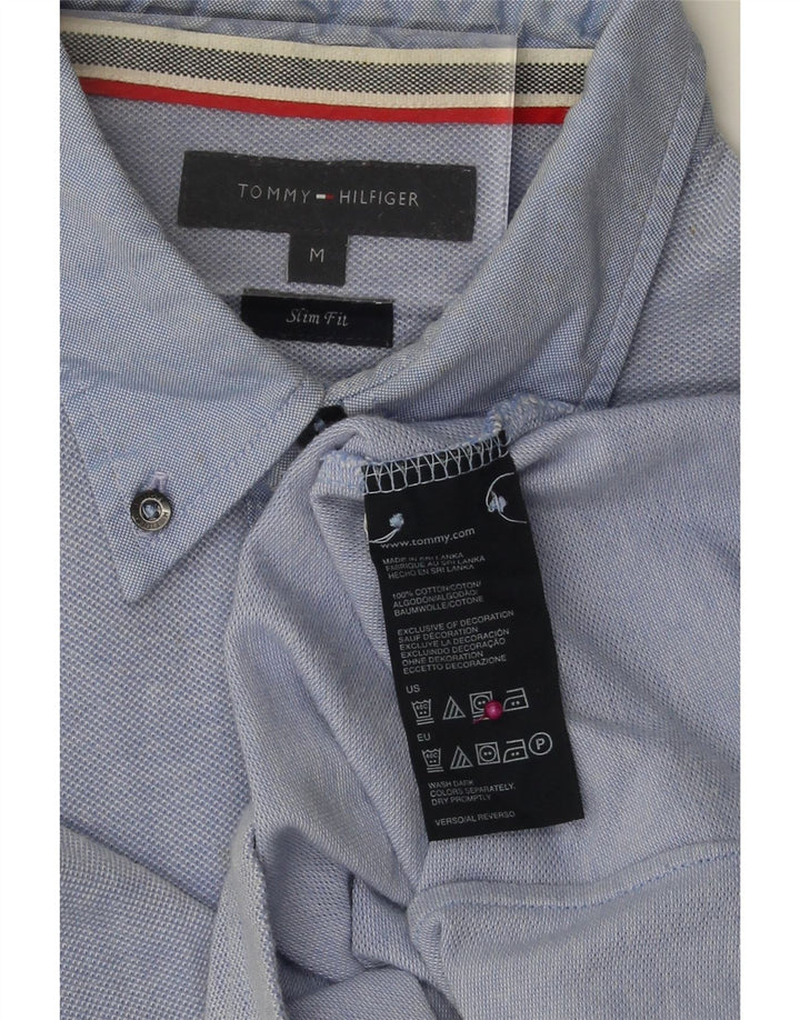TOMMY HILFIGER Mens Pullover Shirt Medium Blue Cotton