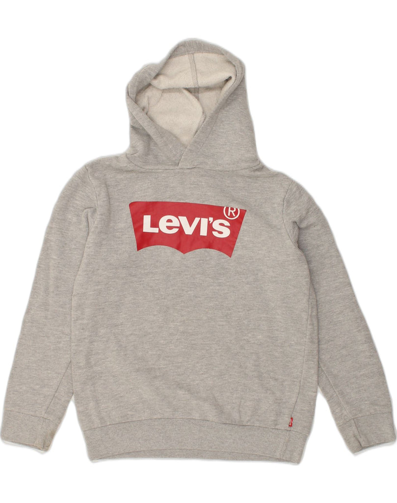 LEVI'S Boys Graphic Hoodie Jumper 10-11 Years Large Grey Cotton | Vintage Levi's | Thrift | Second-Hand Levi's | Used Clothing | Messina Hembry 