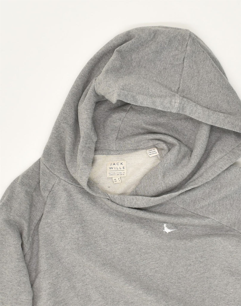 JACK WILLS Womens Hoodie Jumper UK 8 Small Grey Cotton | Vintage Jack Wills | Thrift | Second-Hand Jack Wills | Used Clothing | Messina Hembry 